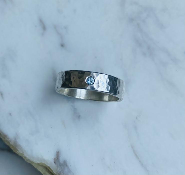 Anillo Minimal Aguamarina