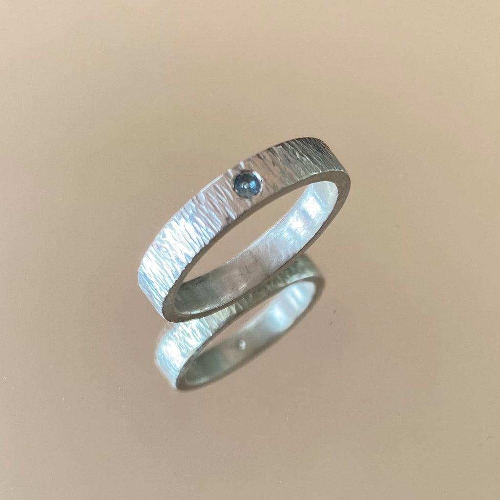 Anillo Minimal Aguamarina