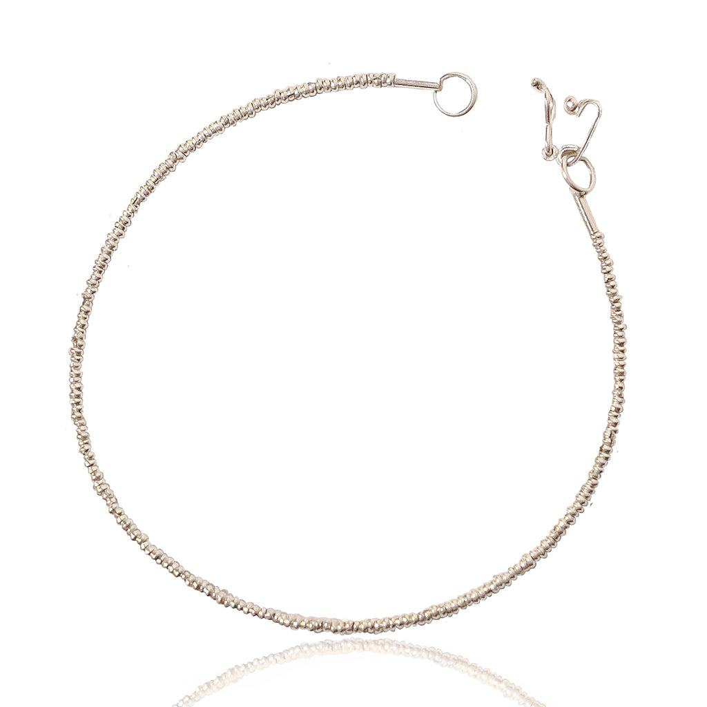 Pulseras Lisa mostacilla plata