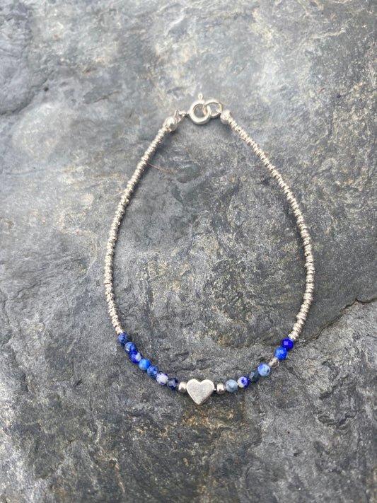 Pulsera Lapislazuli Corazon